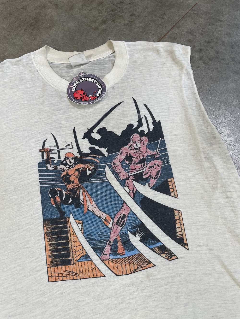 80s Marvel Daredevil & Electra Paper Thin Cut Off M 18x26